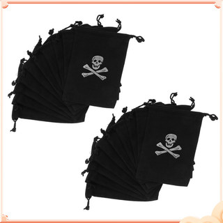 30 Chiếc Túi Trang Trí Tiệc Halloween Túi Goodie Cướp Biển Dây Rút Túi Vàng