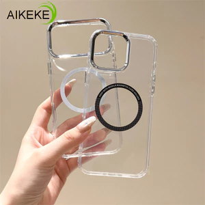 Ốp Điện Thoại Trong Suốt Từ Tính Cho Xiaomi Poco C85X C85 C75 C71 C65 C61 C55 C51 C50 C40 C31 X4 X3 NFC Pro GT M3 M2 Pro 5G 4G Mạ Ống Kính Khung Vỏ Mềm