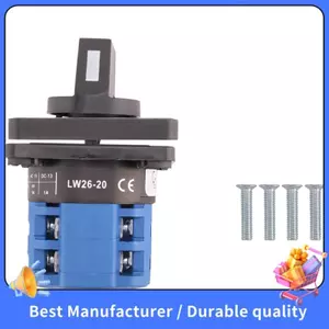 8 thiết bị đầu cuối 5 vị trí Điều khiển chính Công tắc Cam quay 20A Đen + Xanh lam