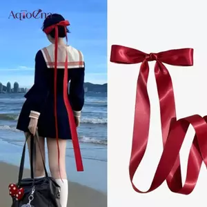 AqToCna Ruy Băng Dài Nơ JK Kẹp Tóc Phụ Kiện Tóc Phong Cách Ngọt Ngào Top Kẹp Tóc Cho Thời Trang Cô Gái Dễ Thương Trang Trí Tóc AqToCna