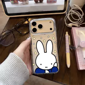 Màu xanh cổ Miffy Thích hợp iPhone1716 trường hợp điện thoại 15P trong suốt 1314 giản 12