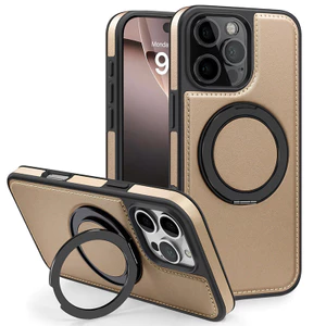 Sa Mạc Titan 360 Xoay Vòng Giá Đỡ Từ Da Ốp Lưng Điện Thoại iPhone 16 15 14 13 12 11 Pro Max 16 Plus Chân Đế Chống Sốc Vỏ Silicon Mềm