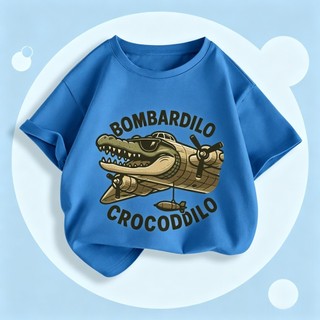 Áo Bombardiro Crocodilo áp thun cộc tay  chất cotton thoáng mát cho bé 1-10 tuổi