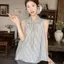 Áo sơ mi nơ sọc cao cấp kiểu Pháp mùa hè Phong cách mới Slimer Look Commuter Top