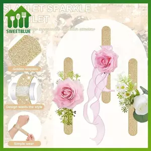 SWEET 6 Cái Slaplet Vòng Tay Xòe Vòng Tay Dây Cho DIY Hoa Cổ Tay Xòe Prom Tiệc Cưới n