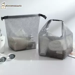 Cheenm Túi Bảo Quản Di Động Đơn Giản Du Lịch Bule Loại Túi Mua Sắm Chống Thấm Nước Túi Đựng Mỹ Phẩm Dung Tích Lớn Trong Suốt Lưới Túi Xách VN