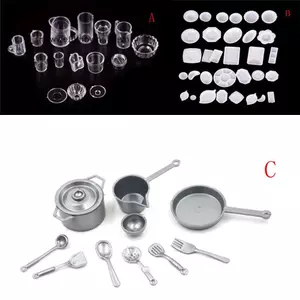 MỚI 10-15 Cái / lô Đĩa Đĩa Bát Đĩa Bộ Đồ Ăn Nhà Búp Bê Thu Nhỏ Đồ Chơi Búp Bê Thực Phẩm Nhà Bếp Phòng Khách Phụ Kiện Tỉ Lệ 1: 12 SKY