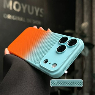 Ốp lưng cứng PC làm mát màu Gradient cho iPhone 17 Pro Max 16 15 14 13 12 Pro Max Vỏ điện thoại mờ chống sốc siêu mỏng