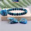 MAKY 8MM Vòng tay hạt đá hình động vật tự nhiên với thạch anh Lava Tiger Eye Mens Stretch Gift Yoga Thiền Cân bằng năng lượng VN