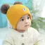PNPIA- Mũ dệt kim ấm áp cho trẻ em mùa đông với Pom Pom Kids Mũ beanie đan màu trơn cho trẻ sơ sinh Mũ cho bé trai bé gái