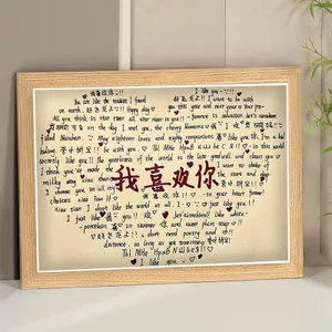 Đơn Giản Hiện Đại Cặp Đôi Tanabata Khung Ảnh Nhiều Ngôn Ngữ Nói Tôi Yêu Bạn Tặng Bạn Bè Máy Tính Để Bàn Con lắc Quà Tặng Tình Yêu 5.31