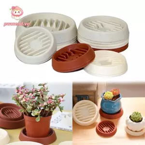 Đĩa thực vật PWSEND, Khay đựng chậu hoa tròn bền bỉ, Khay đựng cây nhỏ giọt bằng nhựa dày trong nhà ngoài trời