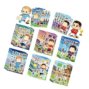 MOON 24 Tờ Playful Bóng Đá Ngôi Sao Miếng Dán PVC Chống Thấm Nước Cho Thêu Sò