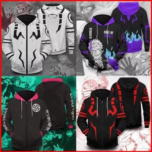YB1 Jujutsu Kaisen Áo Khoác Satoru Cosplay Trang Phục Áo Sơ Mi Tay Dài Áo Khoác Có Mũ Trùm Đầu Thường Ngày Itadori Halloween BY