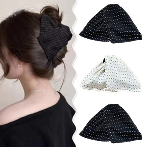 Mới Pháp Hepburn Phong Cách Chấm Bi Vải Tam Giác Móng Vuốt Tóc Kẹp Thanh Lịch Chống Trơn Trượt Lớn Vuốt Tóc Cho Nữ Sử Dụng Hàng Ngày Và Tiệc