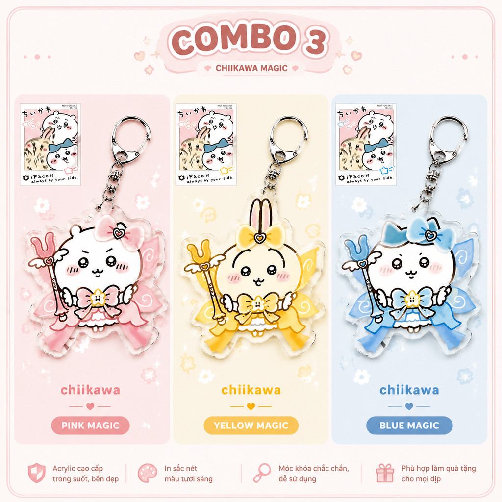 Chiikawa Móc Chìa Khóa Bằng acrylic Hình anime bishojo Dễ Thương