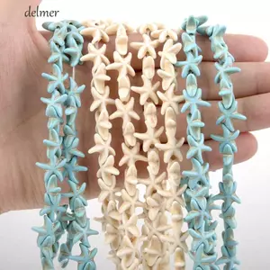 DELMER Biển Rời Miếng Đệm Đá Hạt, Bột Đá Chống Thấm Nước Sao Biển Ngọc Trai Hạt Thủ Công Hàng Ngày Nhiều Màu Biển Series DIY Vòng Chân Phụ Kiện Bé Gái