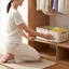 DONOVANQQ Giỏ đựng đồ có thể thu vào, Lỗ thông gió Hộp lưu trữ có thể mở rộng dung tích lớn, Hộp sắp xếp nhà bếp góc phải tiết kiệm không gian bằng nhựa kiểu ngăn kéo Tủ quần áo