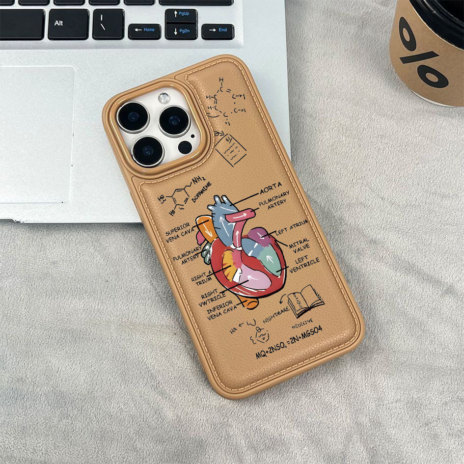 Ốp điện thoại họa tiết hình trái tim cho iPhone 17/16 Pro Max/15/14/13/12/11