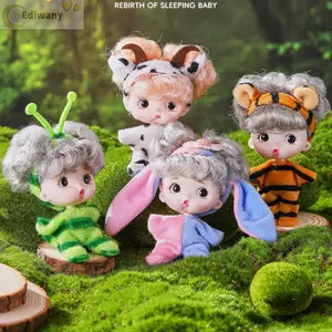 Búp bê tái sinh EDIWANY, Quần áo họa tiết động vật Búp bê Mini 8 Inch, Đồ chơi trẻ em dễ thương Smile Baby Series Mô phỏng búp bê bé Quà tặng sinh nhật