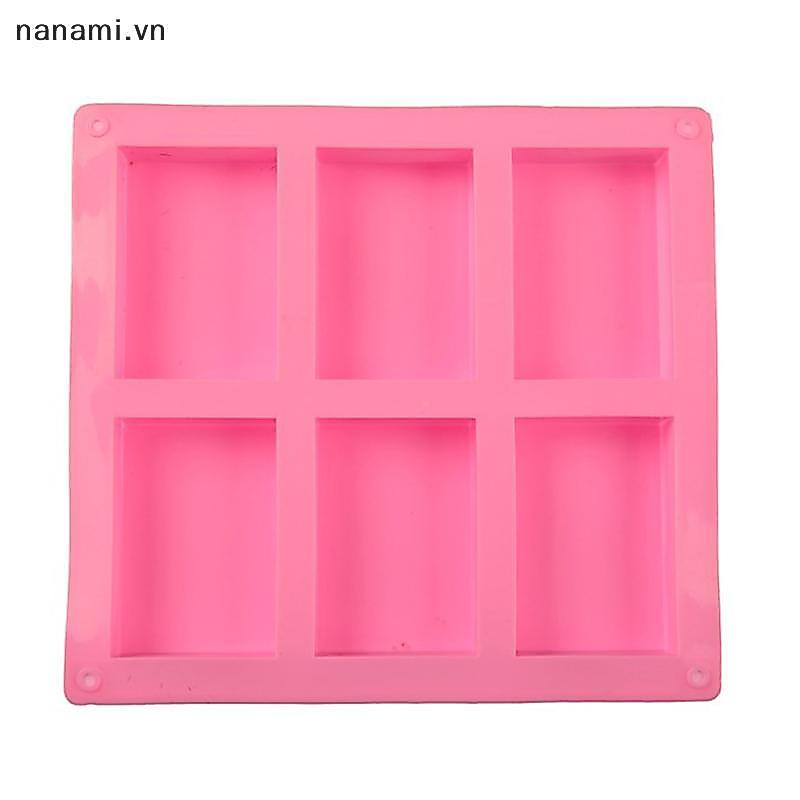 [nanami] Khuôn xà phòng silicon hình chữ nhật 6 ô dành cho khuôn làm xà phòng trang trí tự làm [VN]