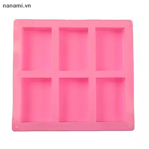 Khuôn xà phòng silicon hình chữ nhật 6 ô dành cho khuôn làm xà phòng trang trí tự làm [VN]
