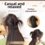 FUHUIOT Fluffy Messy Bun, Kẹp móng vuốt chịu nhiệt thanh lịch Bộ tóc tổng hợp, Phần mở rộng tóc kiểu cổ điển Lớp lông tơ thẳng Chignon dành cho nữ
