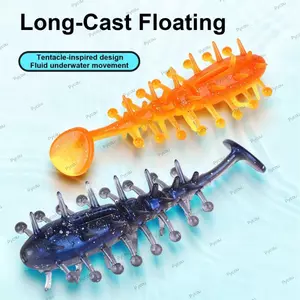 PYCOU 4 Cái / bộ Mồi Dưa Hấu Biển, 6cm 2.3g Chất Liệu TPE Nổi Mồi, Đàn Hồi Cao Sống Động Bơi Chống Cắn Mềm Mồi Câu Cá Biển