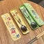 Crayon Shin-Chan Hoạt Hình Thép Không Gỉ Thìa Nĩa Đũa Dễ Thương Bộ Ký Túc Xá Sinh Viên Hộ Gia Đình Di Động Bộ Đồ Ăn Ba Miếng 6.2