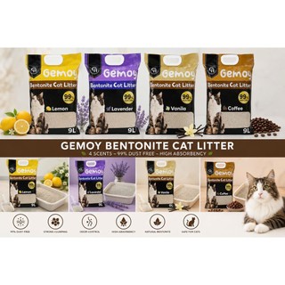 [Combo 3 Bao 11kg] Cát Mèo GEMOY Bentonite 9L 3.5kg Ít Bụi 99% Vón Cục Nhanh Khử Mùi - Wanna Pet