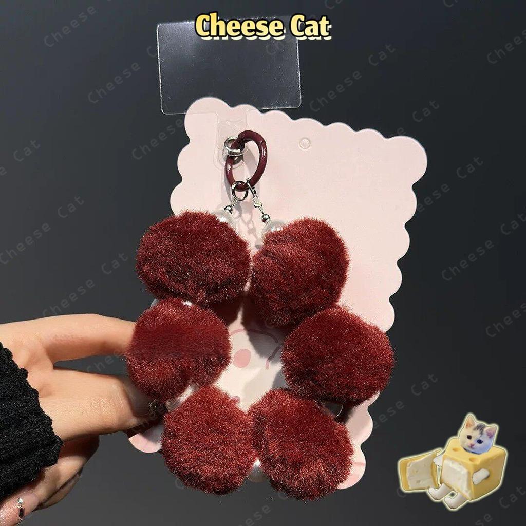 Dây buộc cổ tay bóng lông có dây buộc điện thoại di động dây chống thất lạc tiện lợi phù hợp với mọi mẫu mã