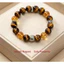 Nam sang trọng vàng hổ mắt citrine tháp vàng pha lê vòng tay giàu có thu hút cao cấp đá tự nhiên đính cườm tay trang sức