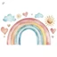 Phim hoạt hình Rainbow Love Cloud Wall Sticker - Decal tự dính để trang trí hiên nhà phòng ngủ
