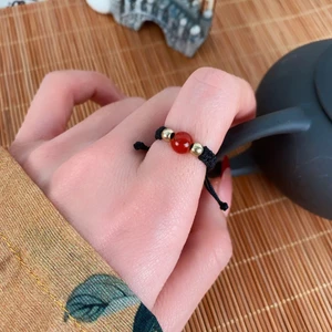 Mới Phong Cách Trung Quốc Nhiều Màu Sắc Hạt Bện Nhẫn Nữ Phong Cách Trung Quốc Thiết Kế Độc Đáo Nhẫn Thiết Kế Niche Retro Phù Hợp Với Chỉ Số Ngón Tay Nhẫn Hợp Thời Trang