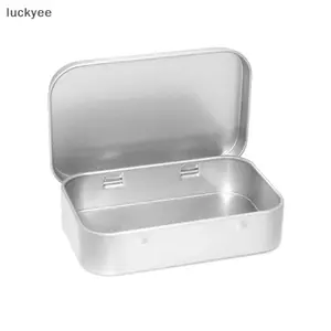Luckyew Kim Loại Hình Chữ Nhật Trống Mini Hộp Thiếc Mạ Đẩy Kẹo Thuốc Hộp Đựng Thùng Jar Bản Lề Hộp Đựng Nhỏ Tổ Chức Hộp Bảo Quản TQ