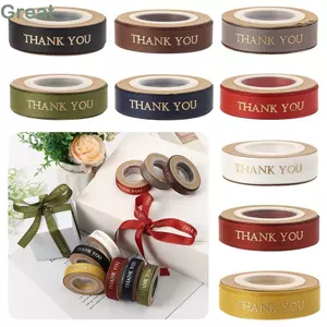 TUYỆT VỜI Cảm Ơn Ruy Băng Hoa Bao Bì Trang Trí Sinh Nhật Bánh Satin Quà Tặng Trang Trí