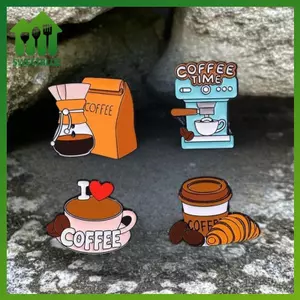 SWEET Tôi Yêu Cà Phê Men Trâm Cà Phê Đậu Ve Áo Chân Croissant Máy Cà Phê Túi Sáng Tạo Cà Phê Kim Loại Huy Hiệu Trang Sức Người Bạn Quà Tặng n