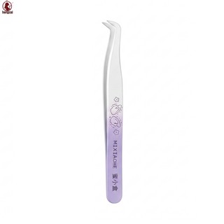 Nhíp có độ chính xác cao Đầu cong bằng thép không gỉ có tay cầm đầy màu sắc để làm móng tay nối mi