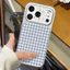 Ốp lưng iPhone Họa tiết da mạ họa tiết cún con kẻ sọc iPhone 17 16 15 14 13 12 11 Pro Max Plus Max
