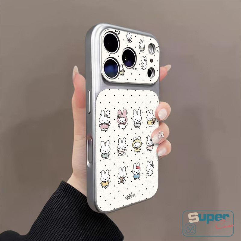 Vỏ đôi dễ thương Miffy Rabbit Wave Point Animal Avatar bằng tiếng Anh Ốp điện thoại cho IPhone Air XR 15 11 16 17 12 13 14 Pro Max 16 15 14 Plus 12 13 16 14 17 Pro