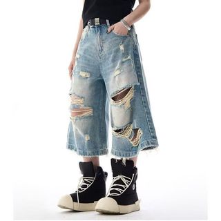 Quần crop denim rách cao cấp dành cho nam và nữ