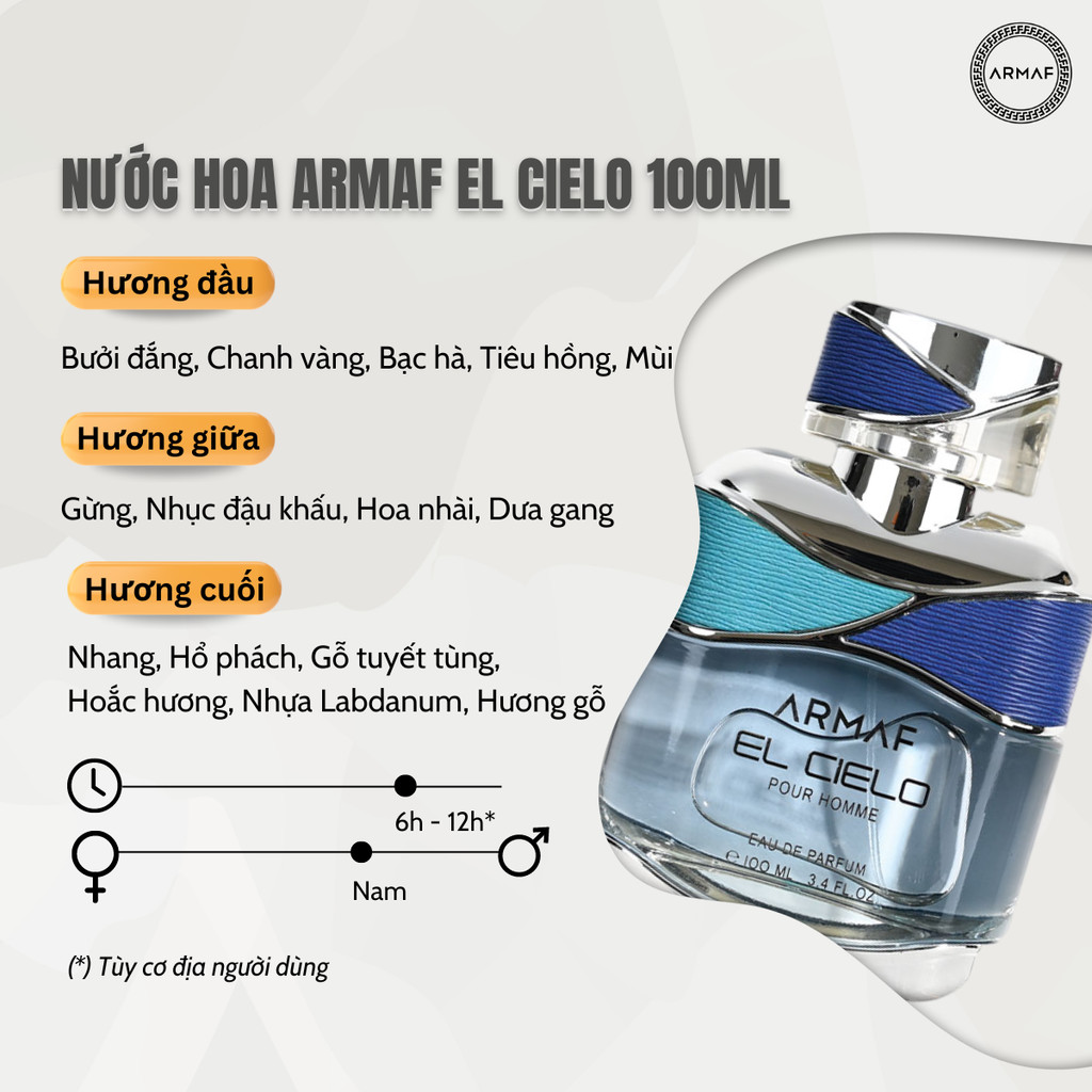 Nước Hoa Nam ARMAF EL CIELO Pour Homme EDP 100ml