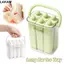 LAKAM Old Popsicle Mold, Khay đựng đá thanh dài silicon di động, có nắp khuôn kem đông lạnh cho tủ đông