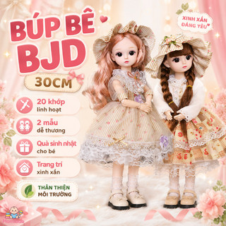Búp bê BJD 30cm – 20 khớp linh hoạt, dễ thương – 2 mẫu lựa chọn – Thân thiện môi trường – Quà sinh nhật ý nghĩa cho bé