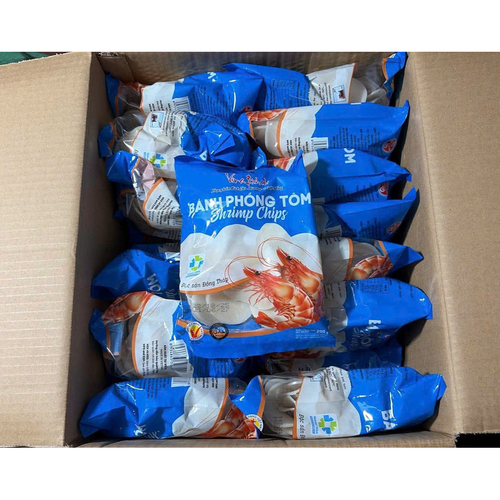 Bánh Phồng Tôm Bích Chi Gói Lớn 200Gr - Thơm ngon, giòn rụm - đặc sản Đồng Tháp