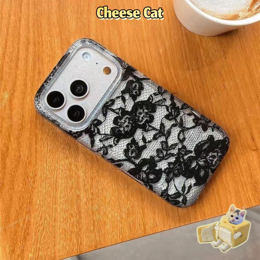 Ốp điện thoại ren trắng đen hồng cho iPhone 13 14 12 11 15 16 17 Pro Max 17 Air Xs XR 7Plus
