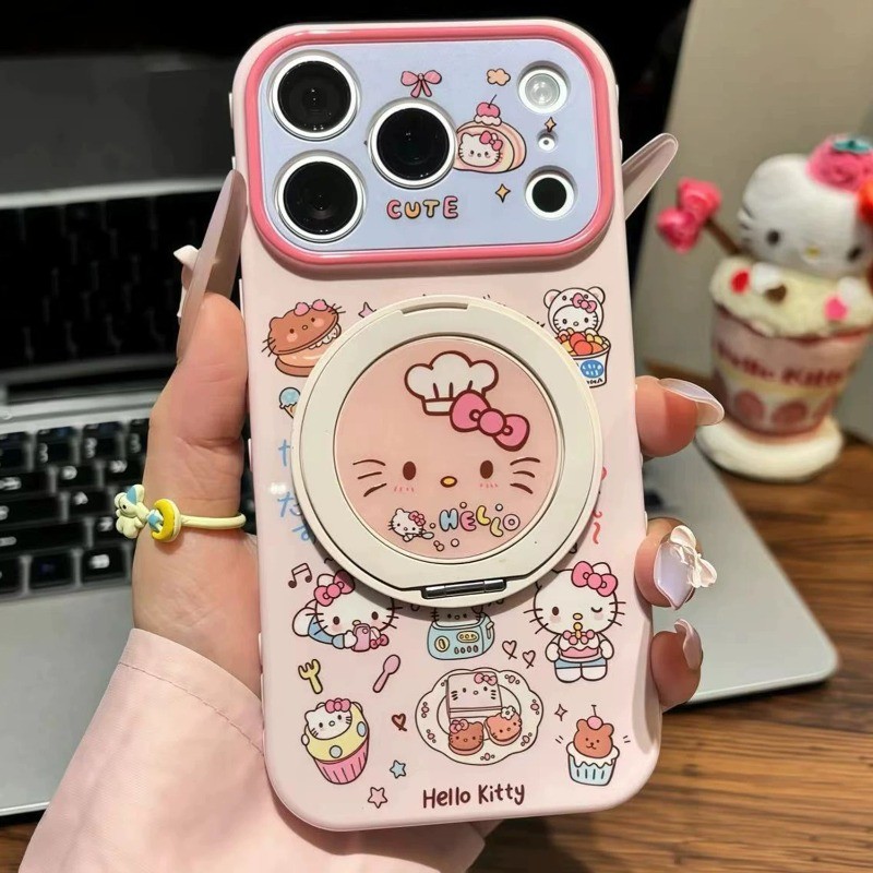 Ốp lưng iPhone Chef Hello Kitty có đế xoay 360° iP - 11/12/13/14/15/16/17/Plus/Air/Pro/Max