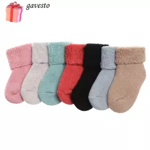Tất len trẻ em GAVESTO cho trẻ mới biết đi Màu kẹo thoải mái Tất sàn tuyết