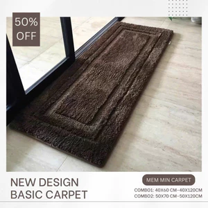 Thảm Lau Chân Lông Cừu Basic Memmincarpet 5D Họa Tiết Mẫu Mới - Êm Mềm, Chống Trượt, Thấm Nước