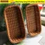 Khay đan giả BAMBOOB, Giỏ đựng đồ bằng mây giả bền bằng nhựa, Trang trí bàn làm việc Hình chữ nhật đa năng Hộp đựng đồ lặt vặt Trang chủ